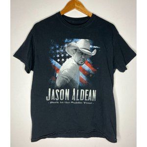 Jason Aldean Back On The Saddle Tour Double Sided with Dates Large T-Shirt